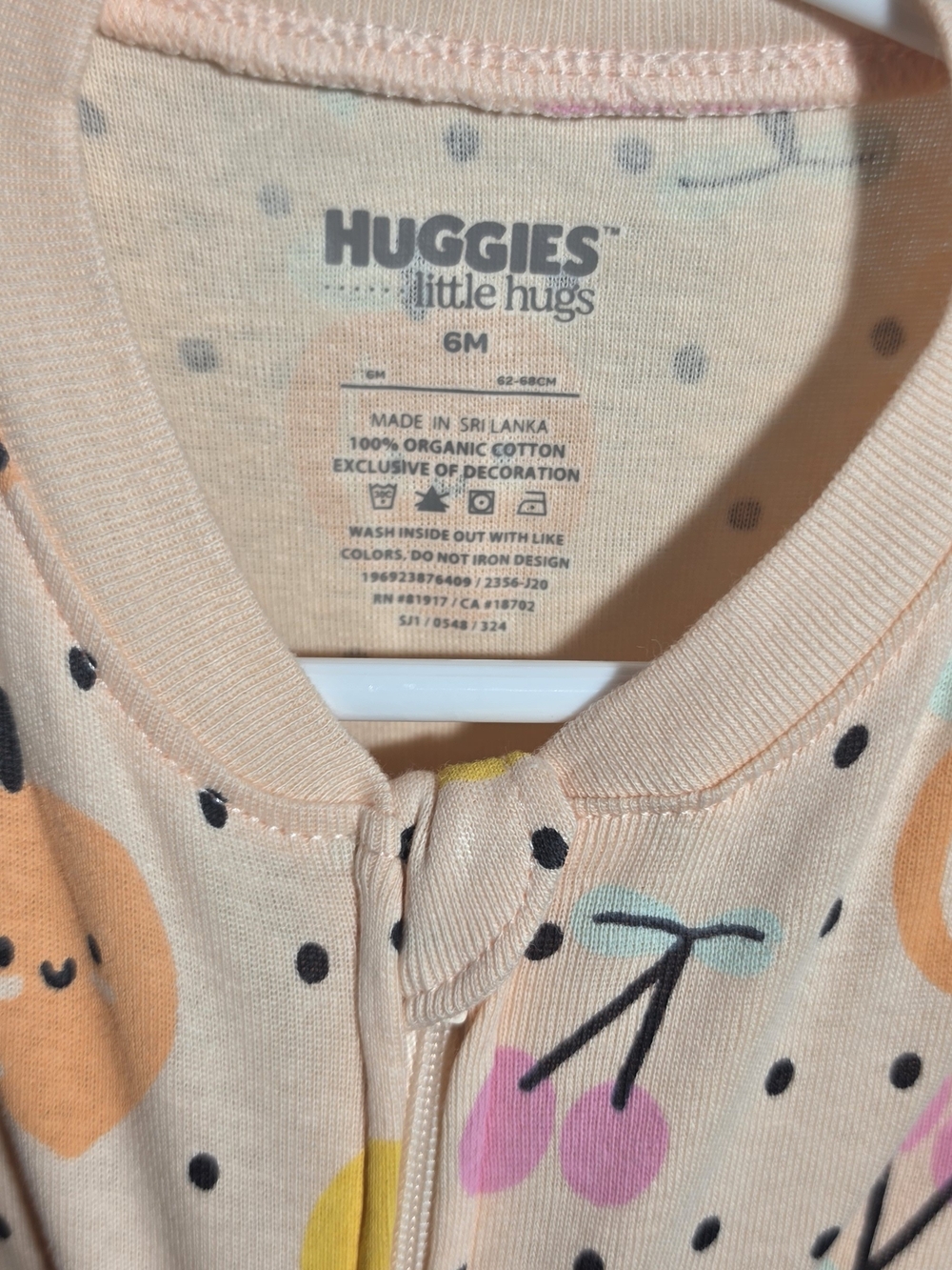 Huggies Little Hugs Peach Polka Dot Organic Cotton Baby One-Piece